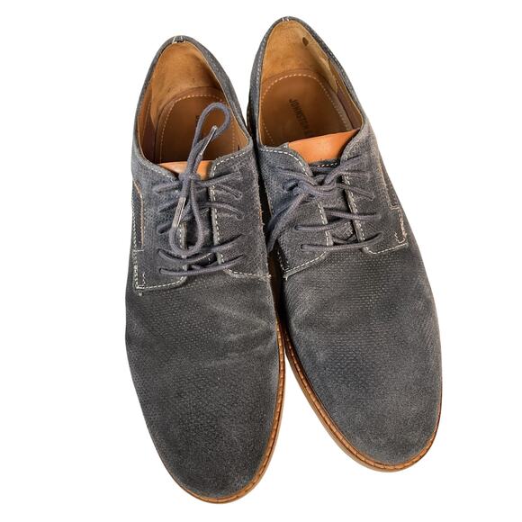Johnston & Murphy Other - Johnston & Murphy Warner Plain Toe Navy Blue Tumbled Nubuck Suede Leather 9 M
